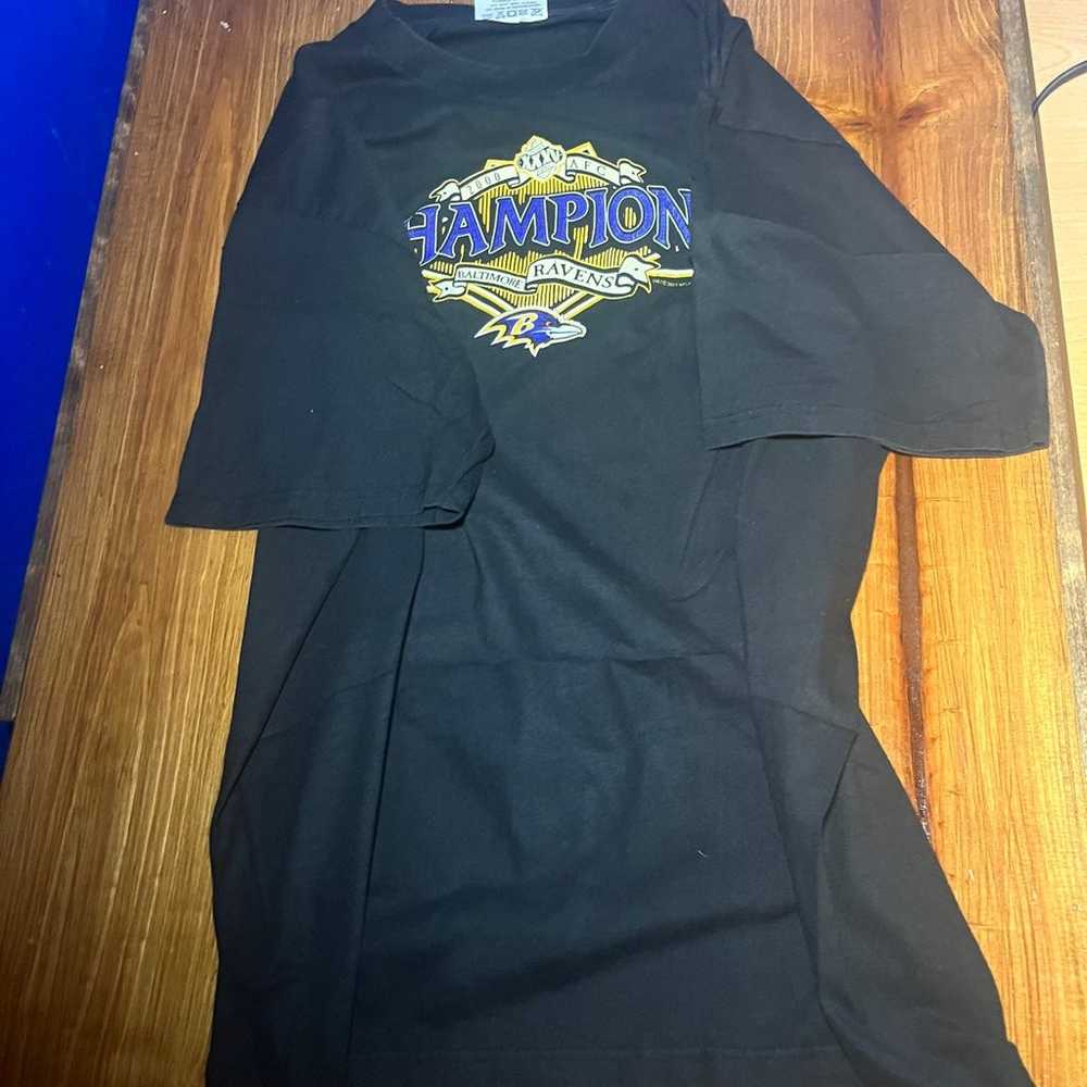 2000 afc championship baltimore ravens vintage t-… - image 2