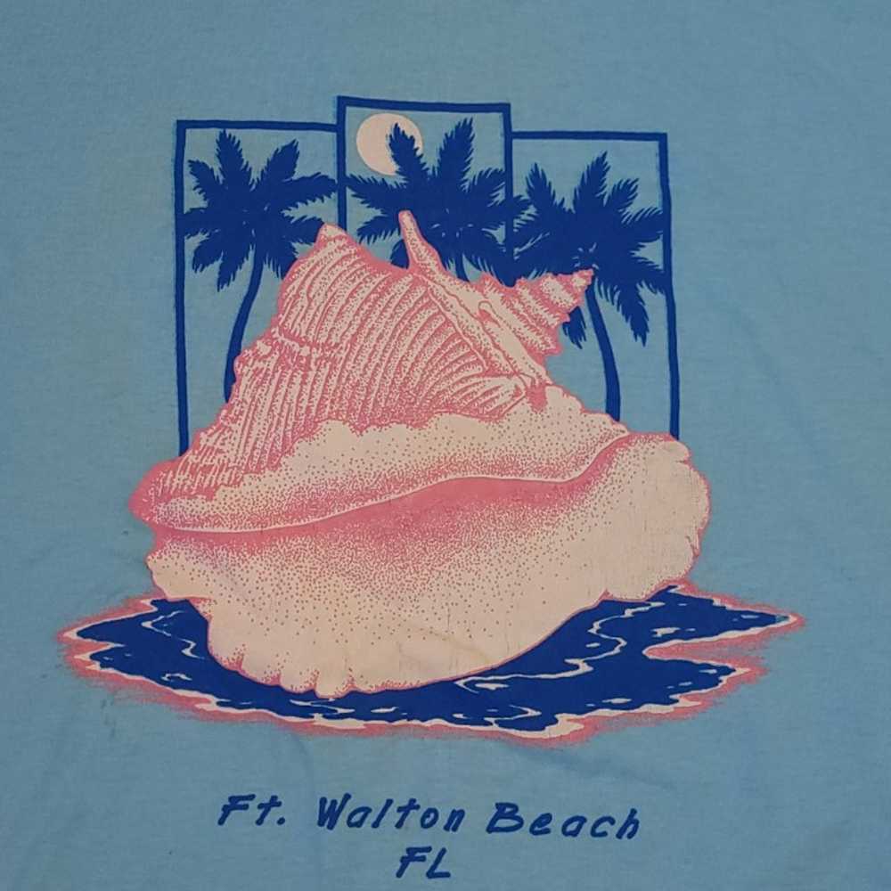 Vintage Ft. Walton Beach, FL Sea Shell Graphic Bl… - image 2