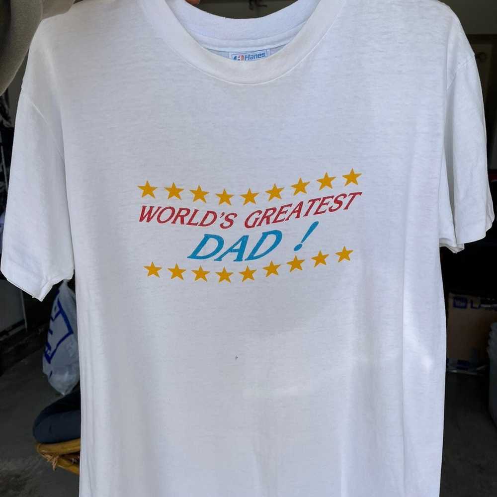 Vintage 1990's Worlds Best Dad Hanes shirt - image 1