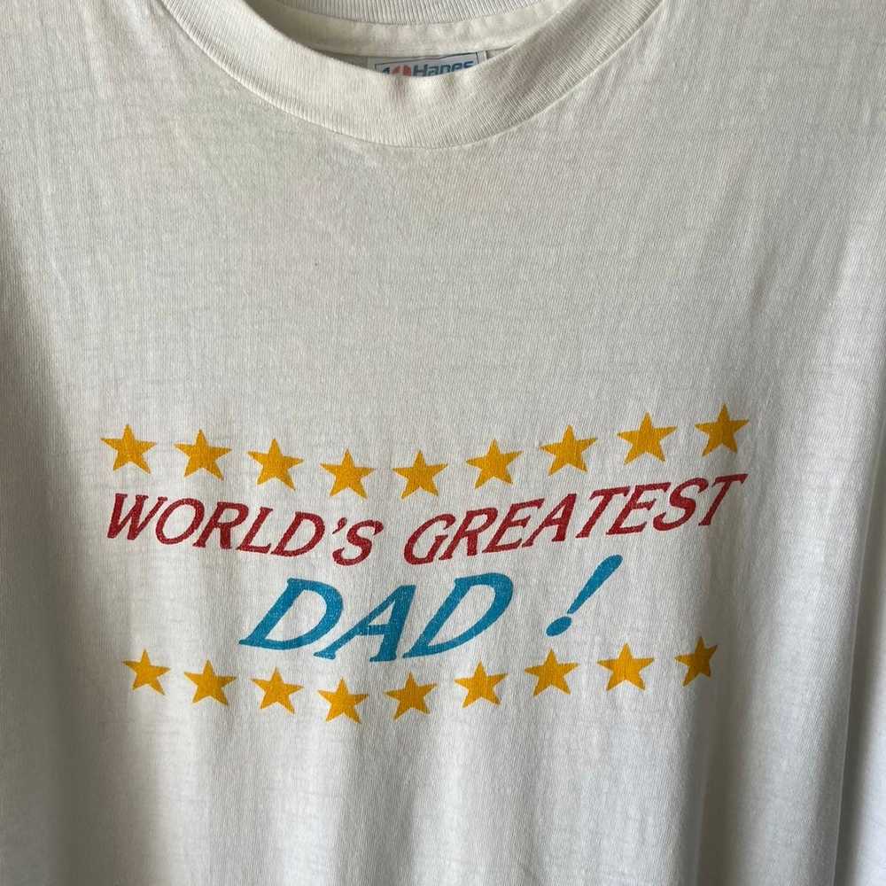 Vintage 1990's Worlds Best Dad Hanes shirt - image 5