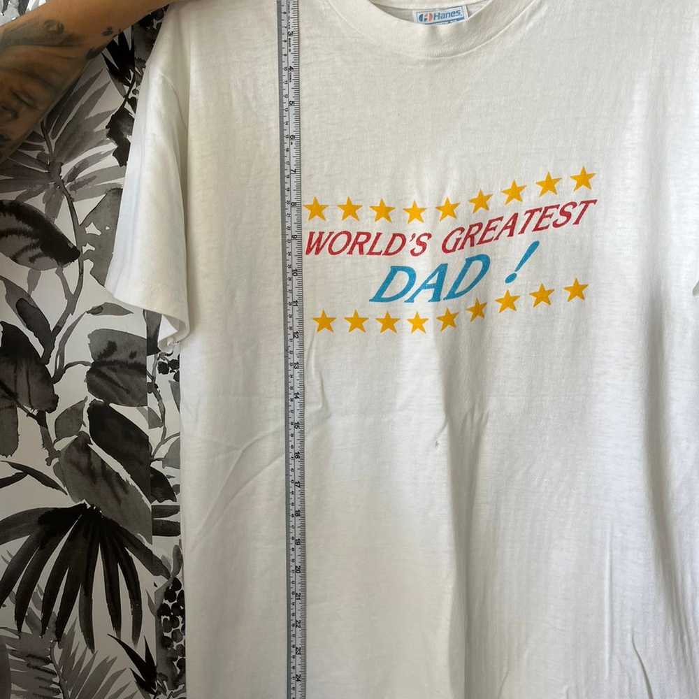 Vintage 1990's Worlds Best Dad Hanes shirt - image 7