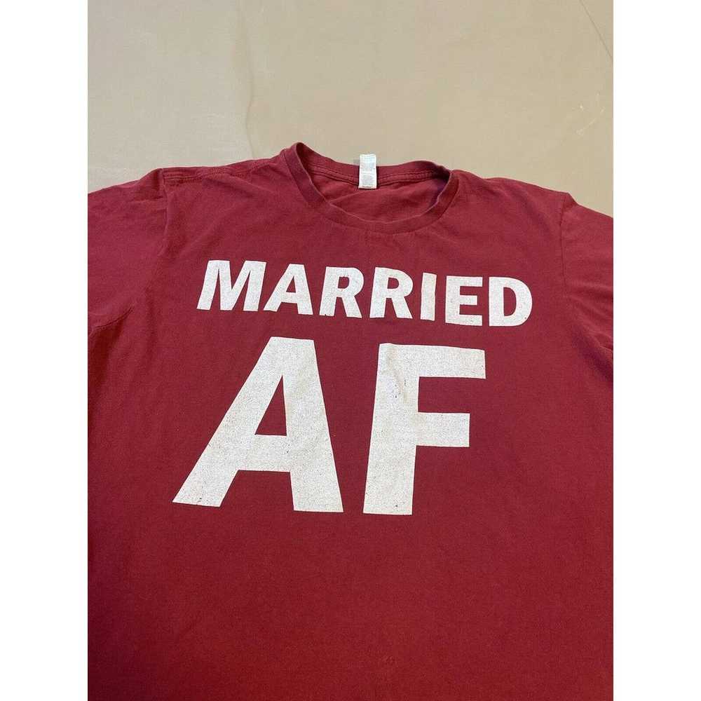Vintage Y2K Married Af T Shirt Humor Tee Red Sun … - image 5