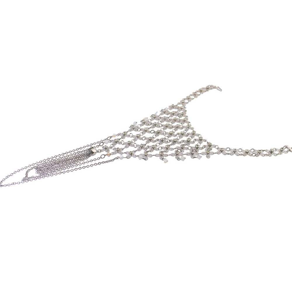 Tiered Rhinestone Tassel Necklace - image 4