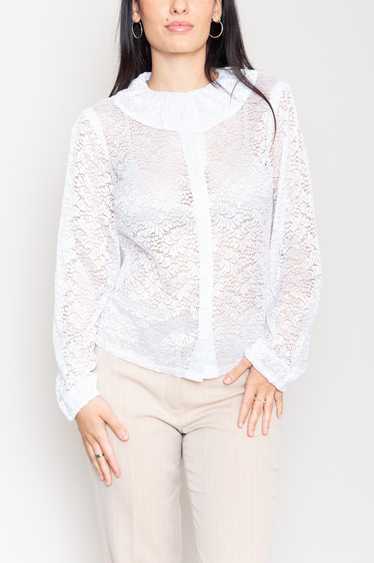 Transparent lace blouse White With Pattern