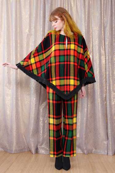 Plaid Poncho Pant Suit XS - image 1