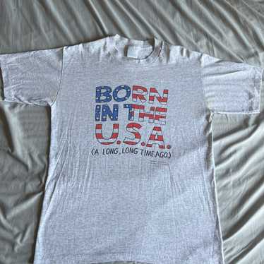 Vintage Born in the USA Grey Shirt Shoebox Greeti… - image 1