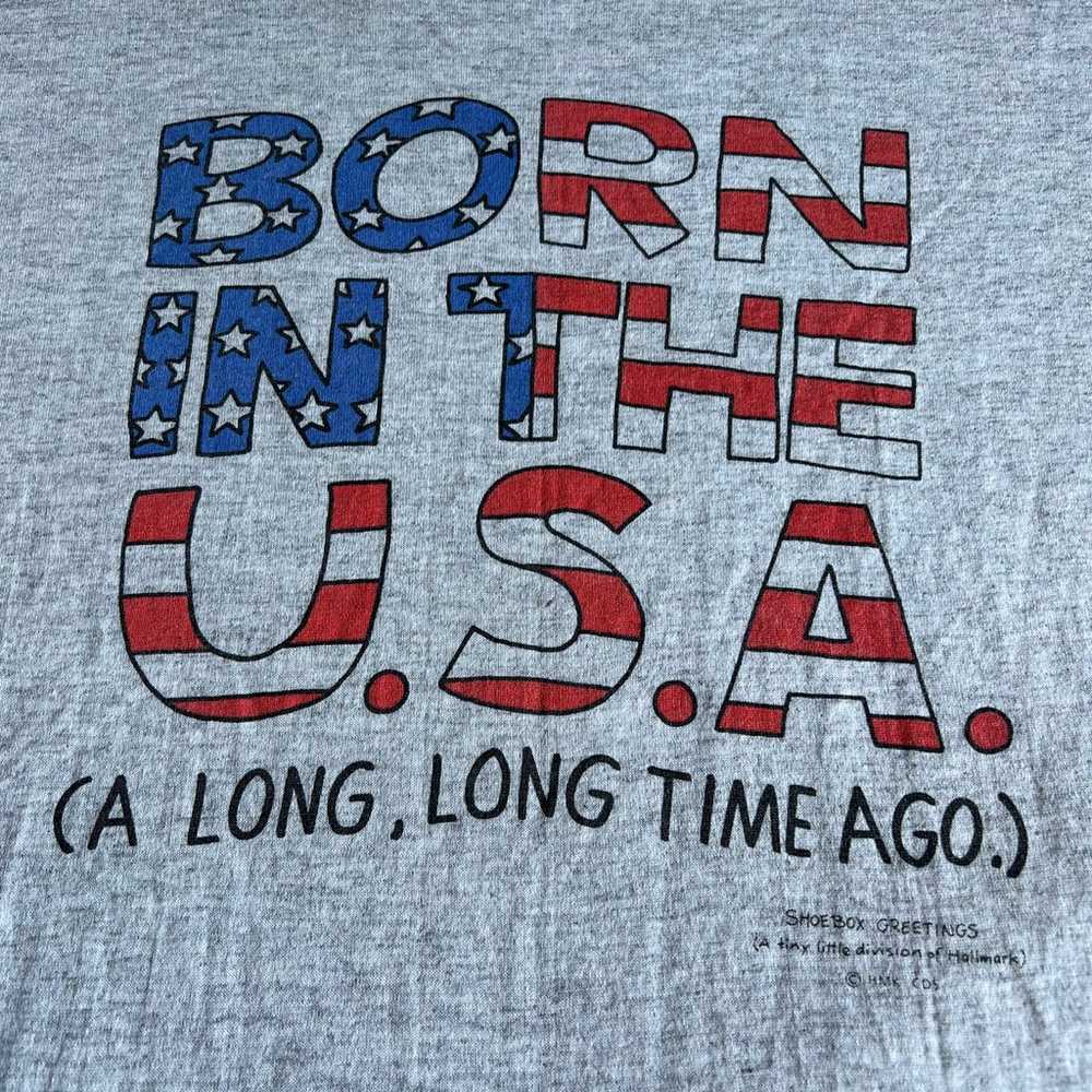 Vintage Born in the USA Grey Shirt Shoebox Greeti… - image 2