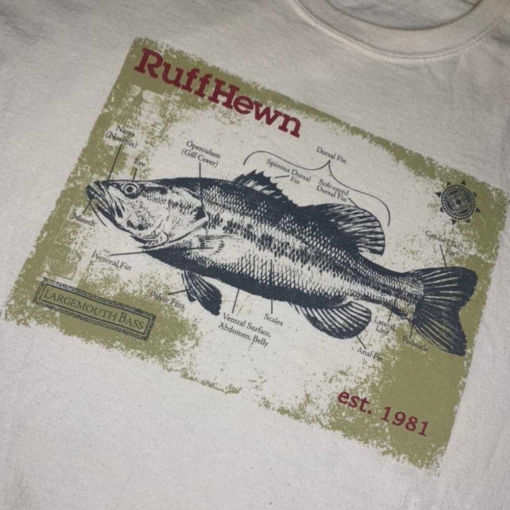 Vintage Ruff Hewn Largemouth Bass Graphic Fishing… - image 5