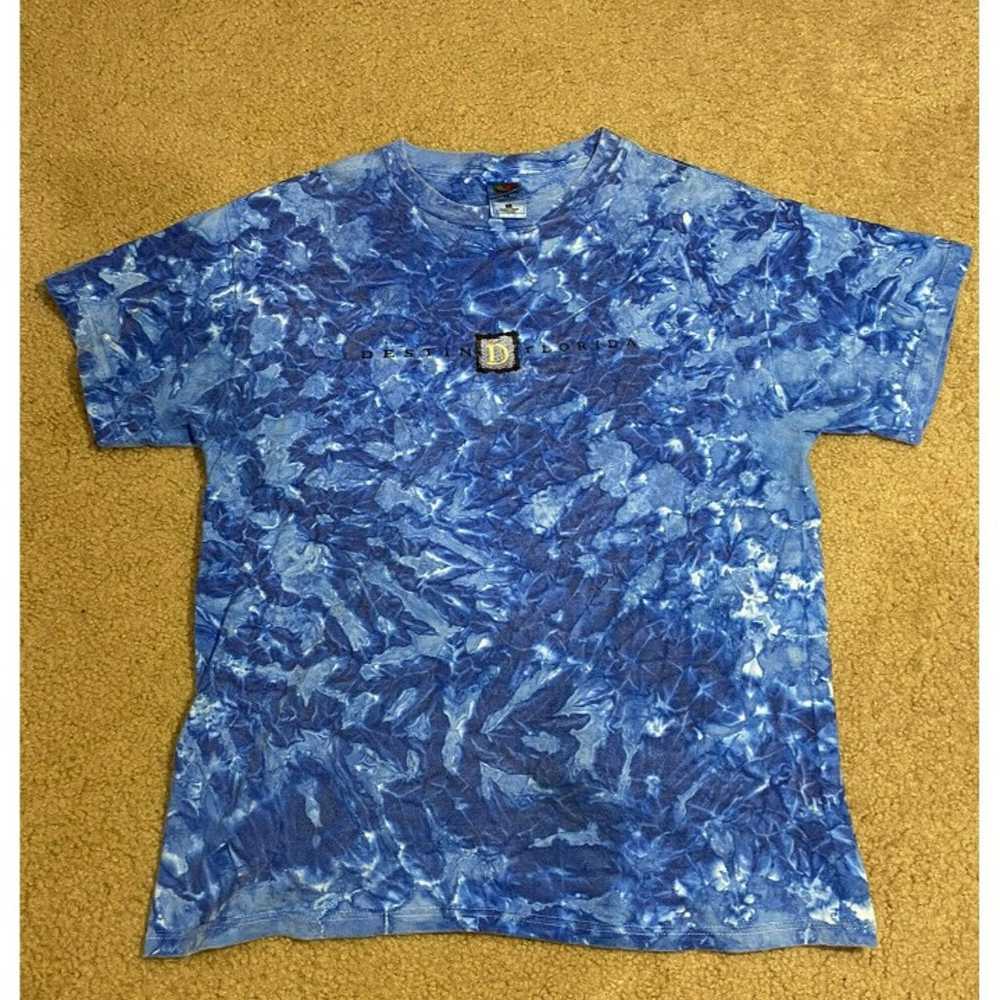 Vintage Destin Florida Blue Tie Dye T Shirt Embroider… - Gem