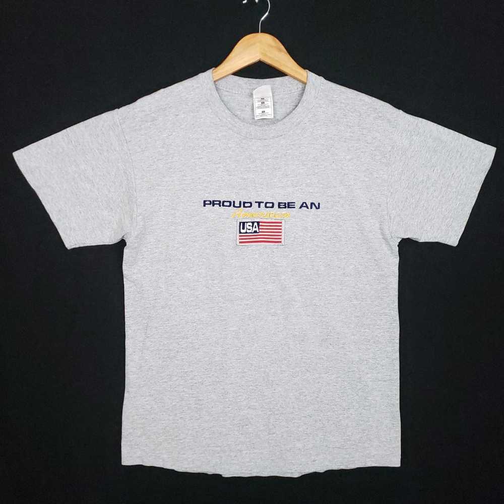 Vintage Proud To Be An American Embroidered T-shi… - image 1