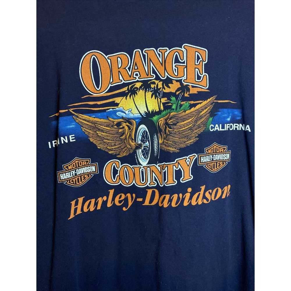 Vintage Mens Large Harley Davidson Blue Shirt Irv… - image 6