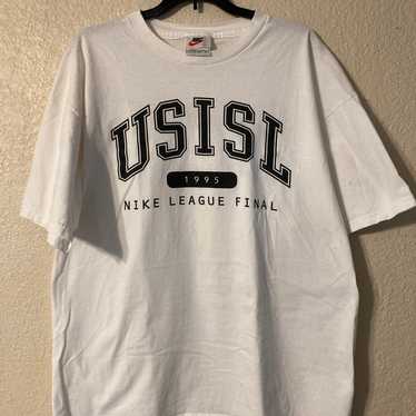 Vintage Nike USISL 1995 Soccer T-Shirt - image 1