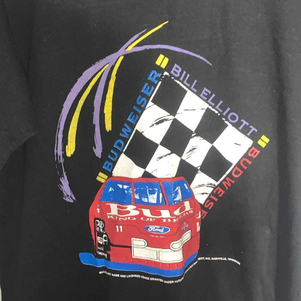Vintage Bill Elliot Budweiser NASCAR Shirt - image 4