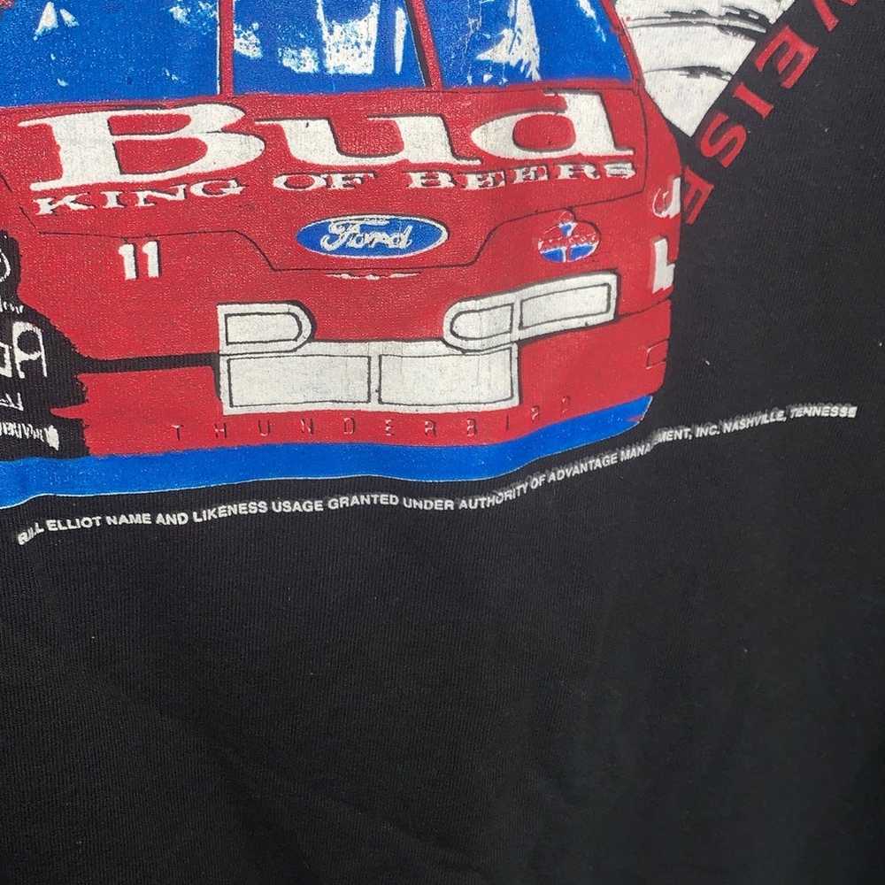 Vintage Bill Elliot Budweiser NASCAR Shirt - image 5