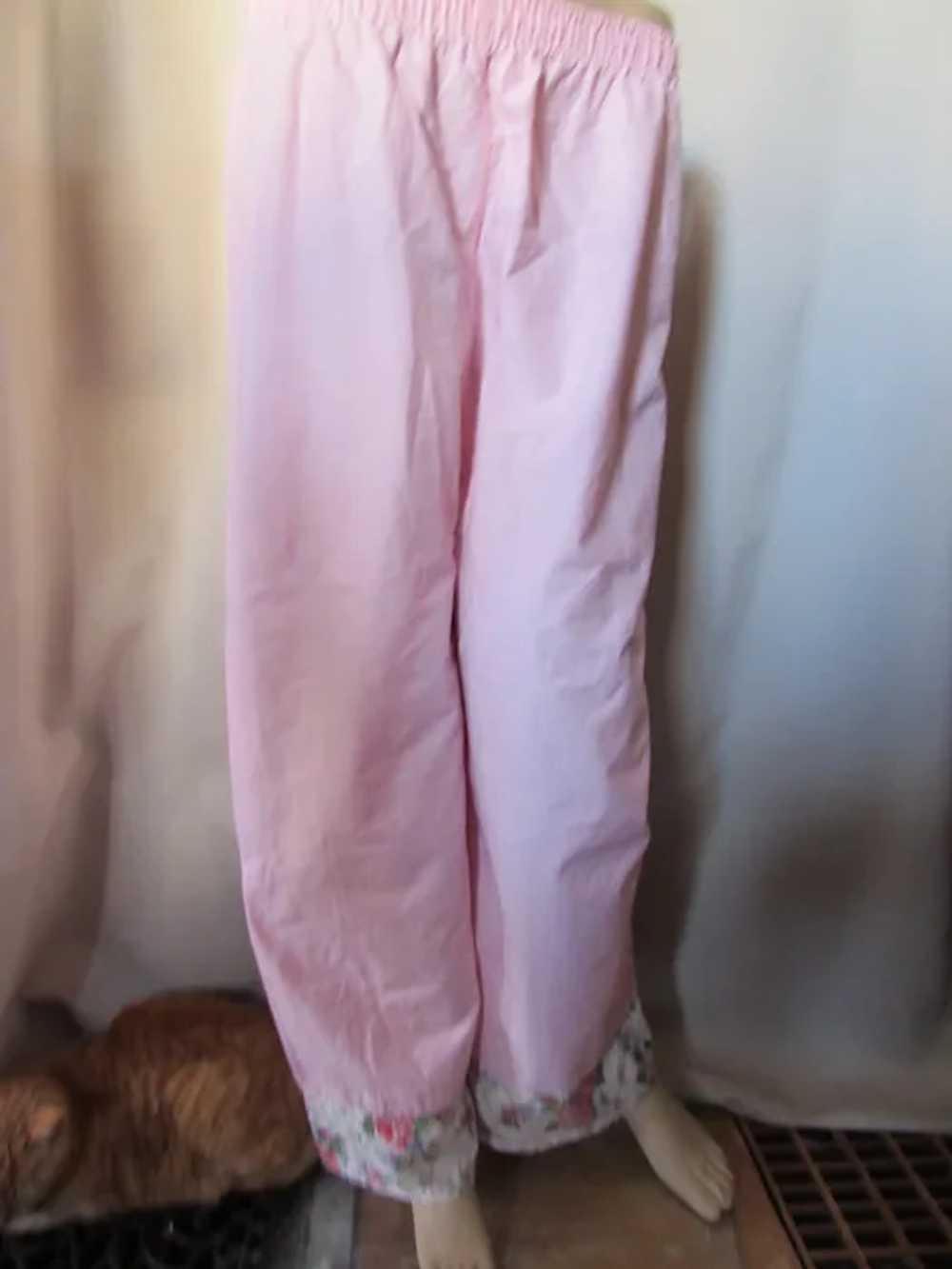 SALE Cute Vintage PJ Bottoms in Pink Cotton Cabba… - image 2