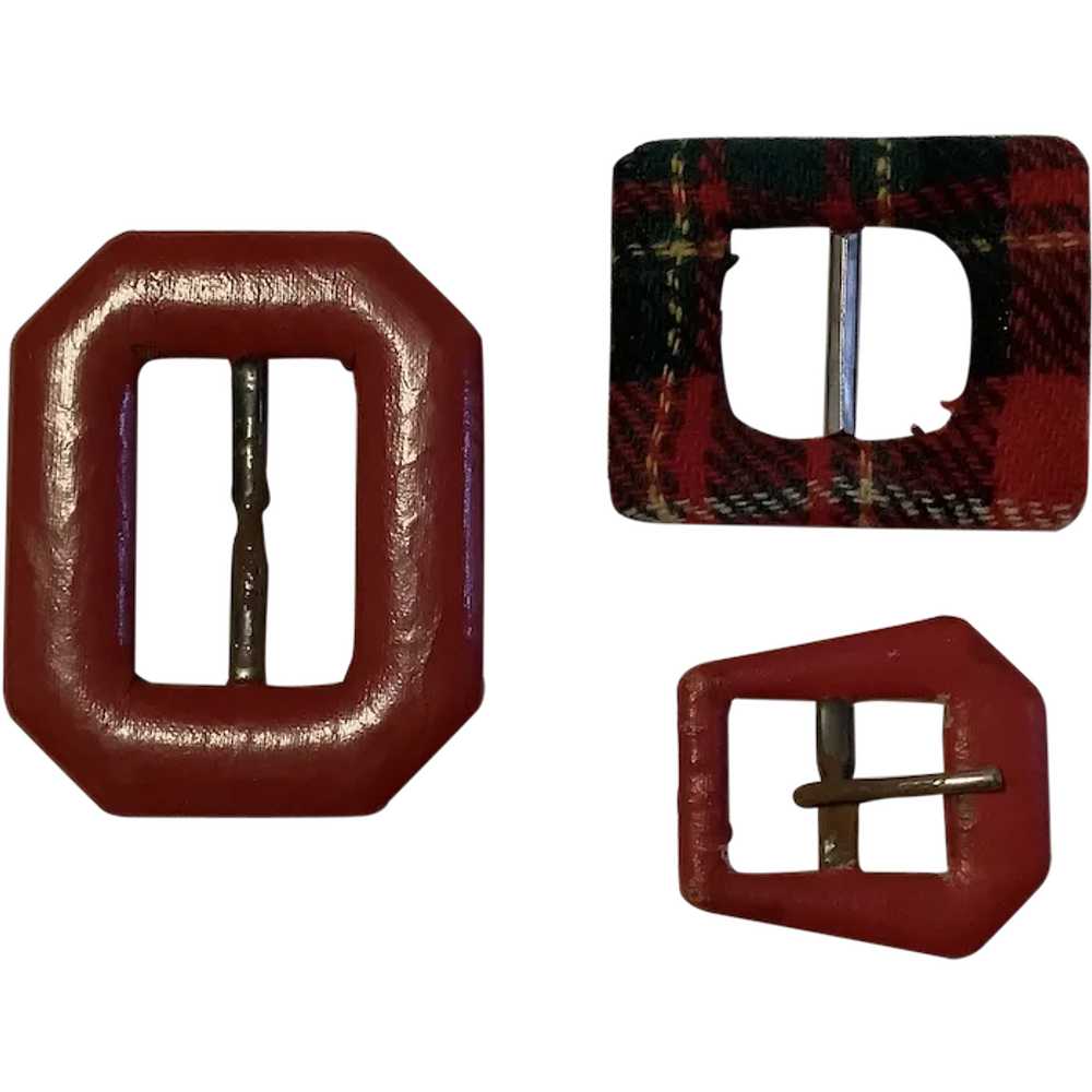 Covered Leather and Wool Buckles - image 1