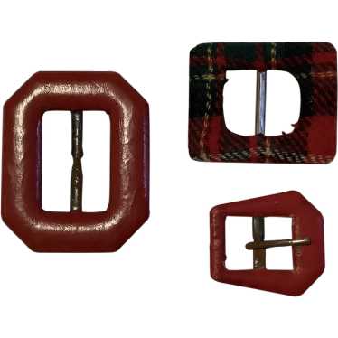 Covered Leather and Wool Buckles - image 1