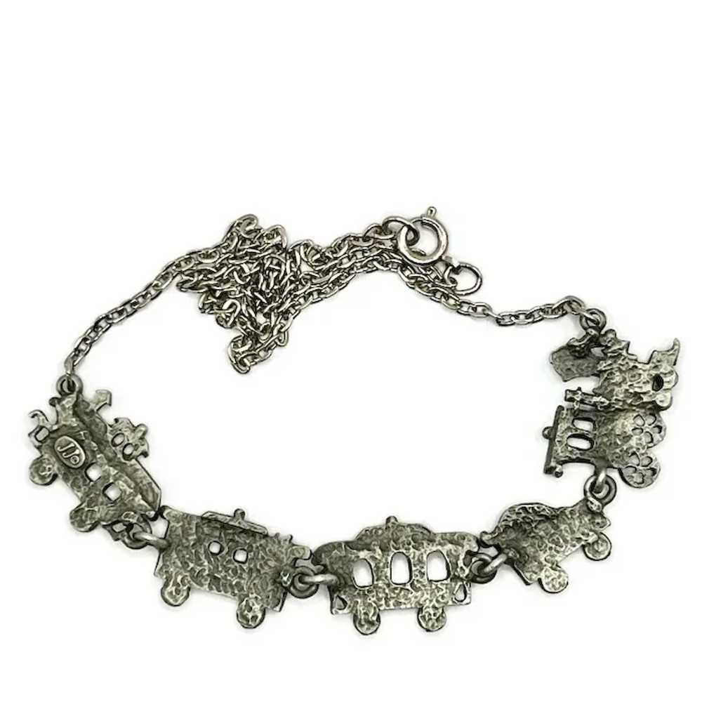 JJ Jonette Jewelry Vintage Pewter Train Necklace - image 5