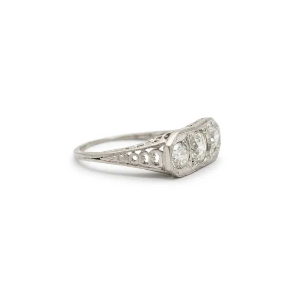 Ladies Antique Art Deco Platinum Filigree Old Eur… - image 4