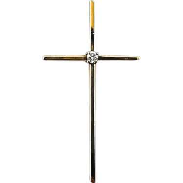 14K Yellow Gold Diamond Cross Pendant #15944