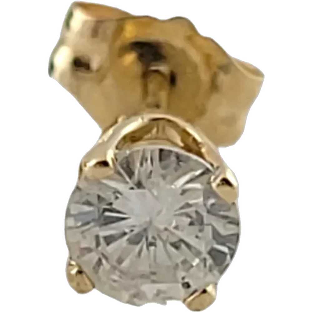 14K Yellow Gold Diamond Stud #15899 - image 1