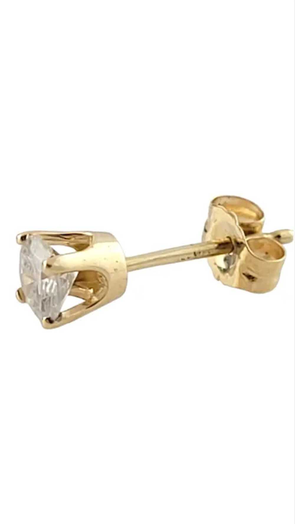 14K Yellow Gold Diamond Stud #15899 - image 2