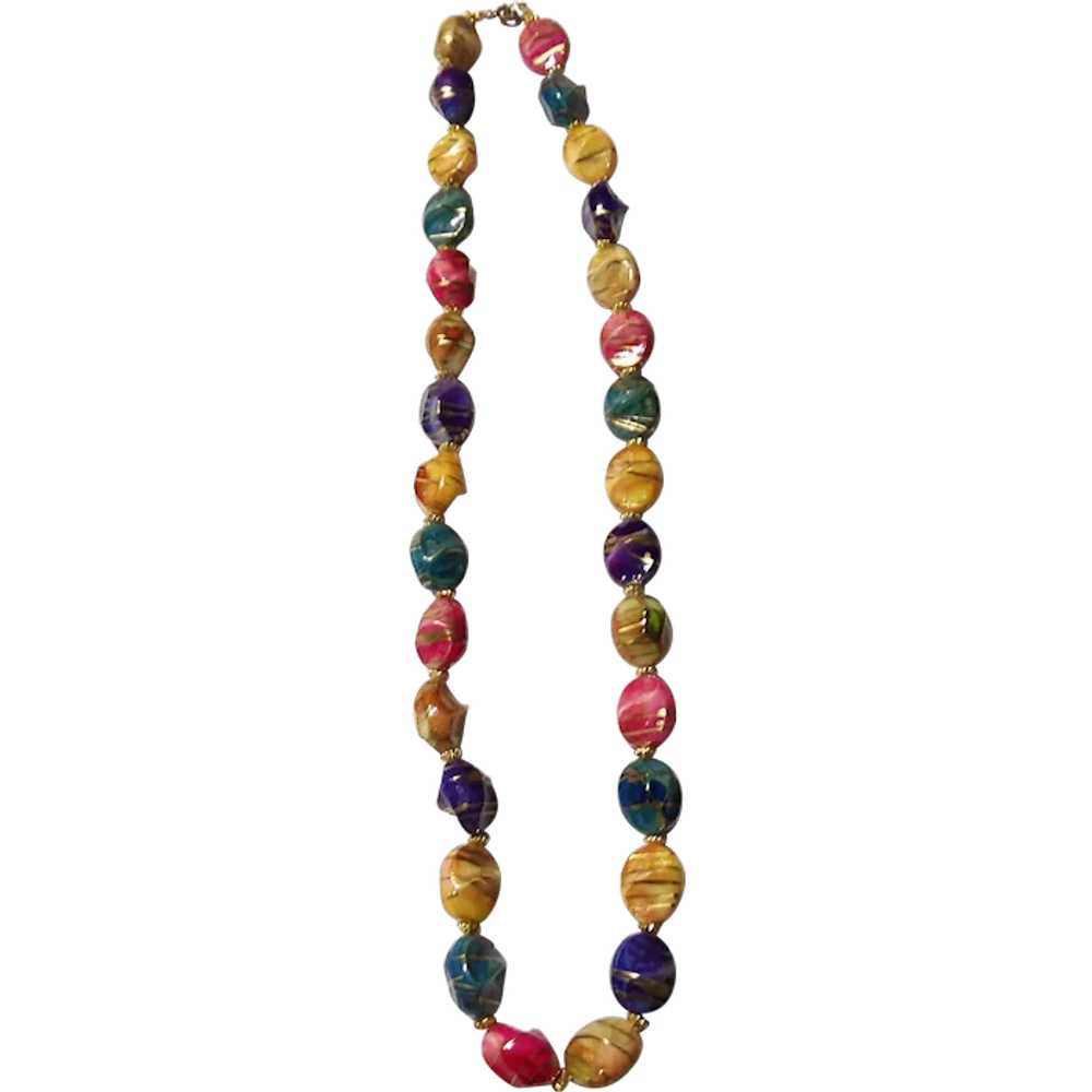 Vintage Ladies Murano Style Glass Bead Costume Je… - image 1