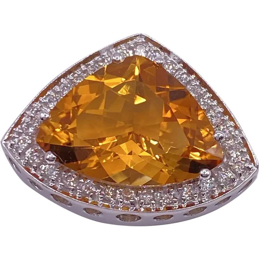 Impressive Citrine and Diamond Pendant 9.51 Carat… - image 1