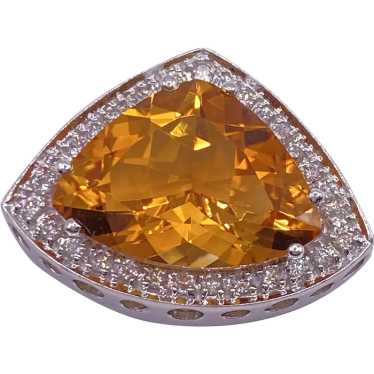 Impressive Citrine and Diamond Pendant 9.51 Carat… - image 1