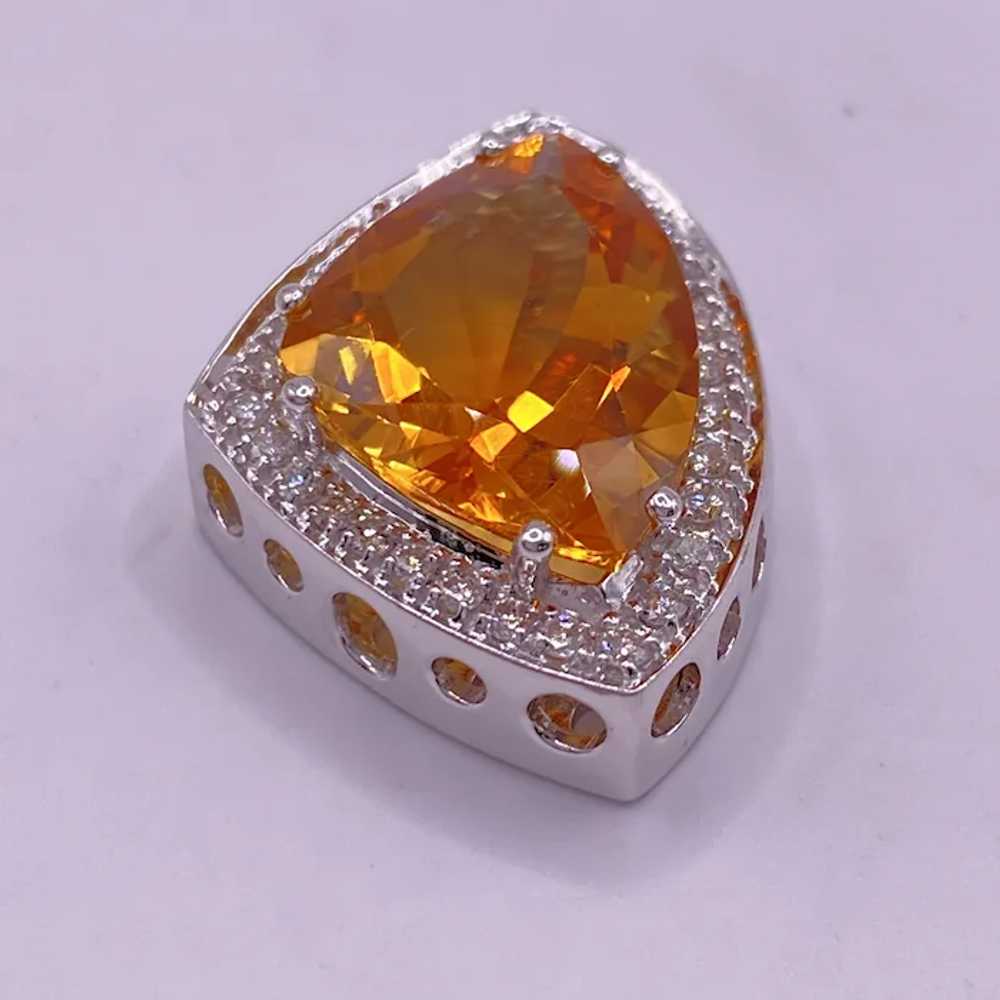 Impressive Citrine and Diamond Pendant 9.51 Carat… - image 2