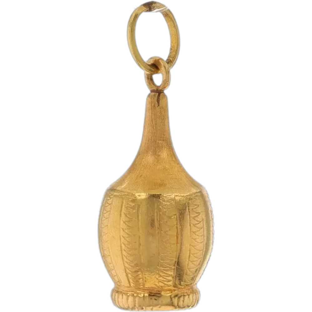 Yellow Gold Tuscany Chianti Wine Bottle Charm - 1… - image 1