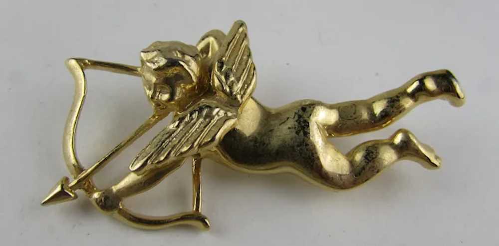 Gold Tone Cupid Pin Numbered Not Signed - image 4