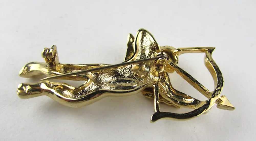 Gold Tone Cupid Pin Numbered Not Signed - image 5