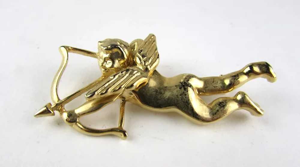 Gold Tone Cupid Pin Numbered Not Signed - image 6