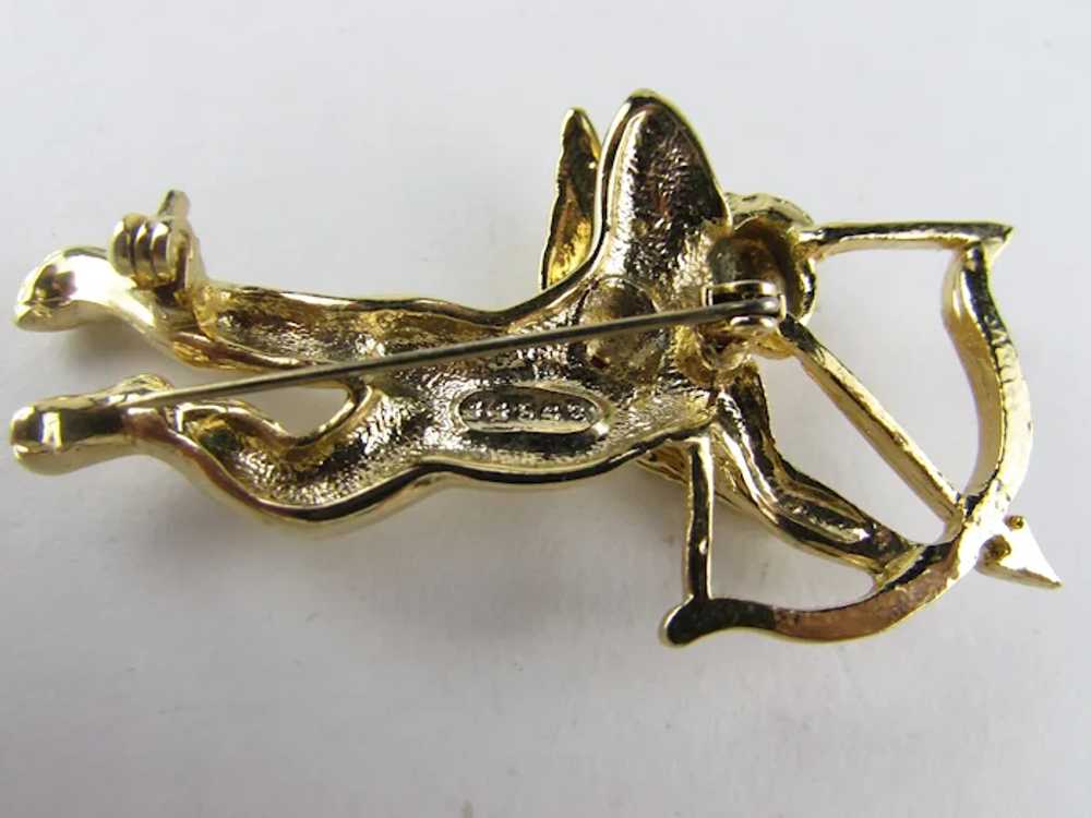 Gold Tone Cupid Pin Numbered Not Signed - image 7