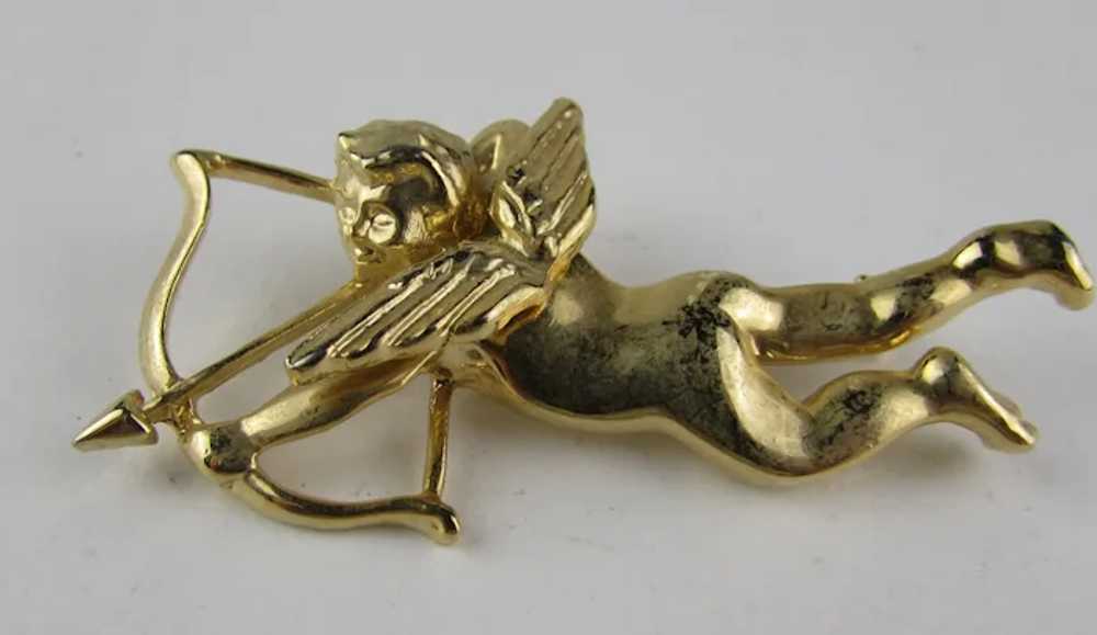 Gold Tone Cupid Pin Numbered Not Signed - image 8