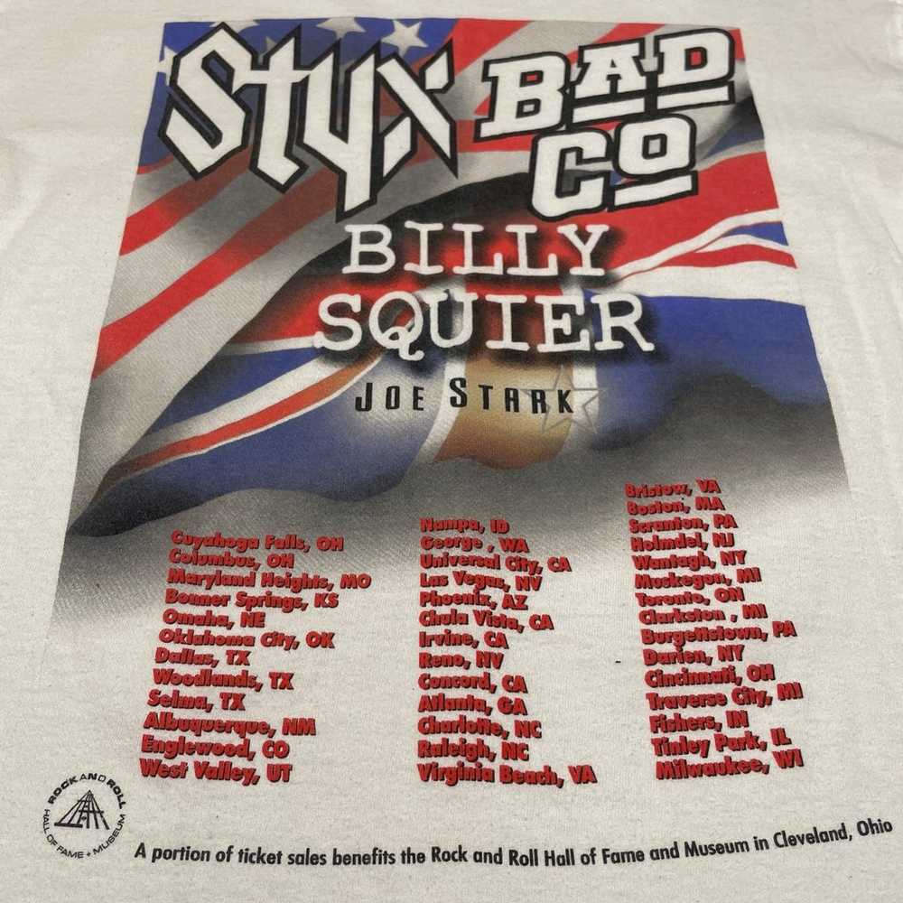 Vintage 2001 Styx Bad Company Band Tour T-Shirt M… - image 5