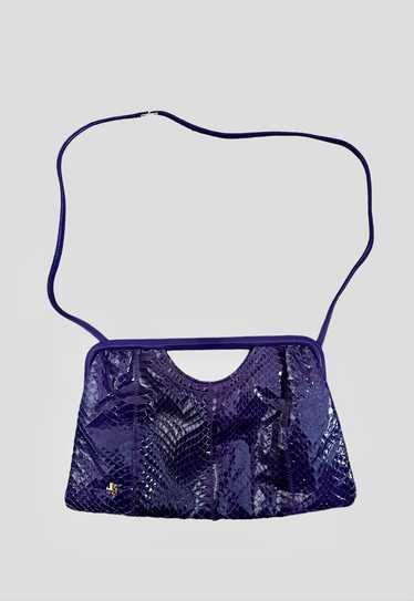 80's Jane Shilton Vintage Purple Leather Shoulder 