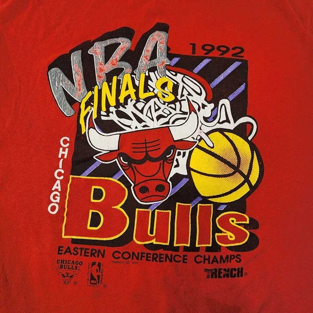 Vintage Made in USA Trench 1992 Chicago Bulls NBA… - image 2