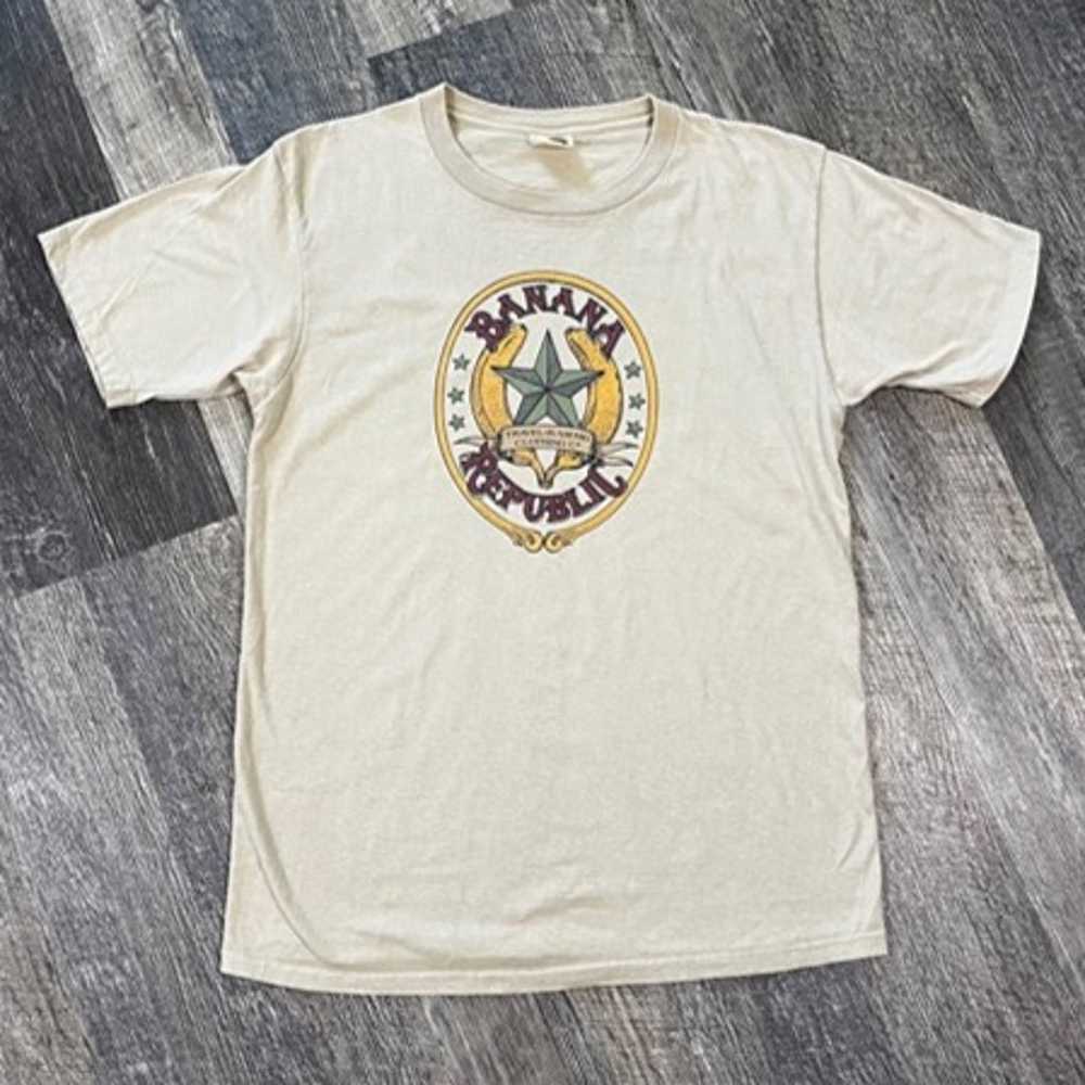 Vintage Banana Republic Shirt Size Large Tan 90's… - image 1