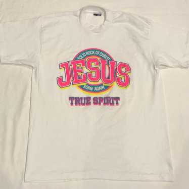 VTG 90s Jesus Christ Religion Solid Rock Born Aga… - image 1