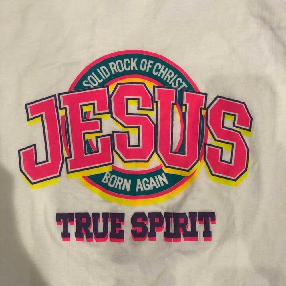 VTG 90s Jesus Christ Religion Solid Rock Born Aga… - image 2