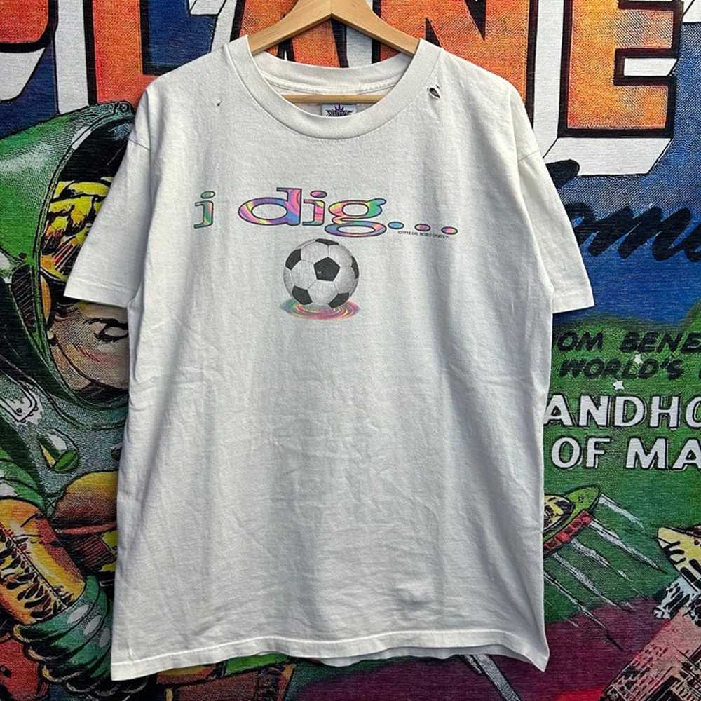 Vintage 90’s I Dig Soccer Tee Size Large - image 2