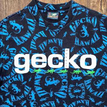 Vintage 80s 90s Hawaii Gecko All Over Print Shark 