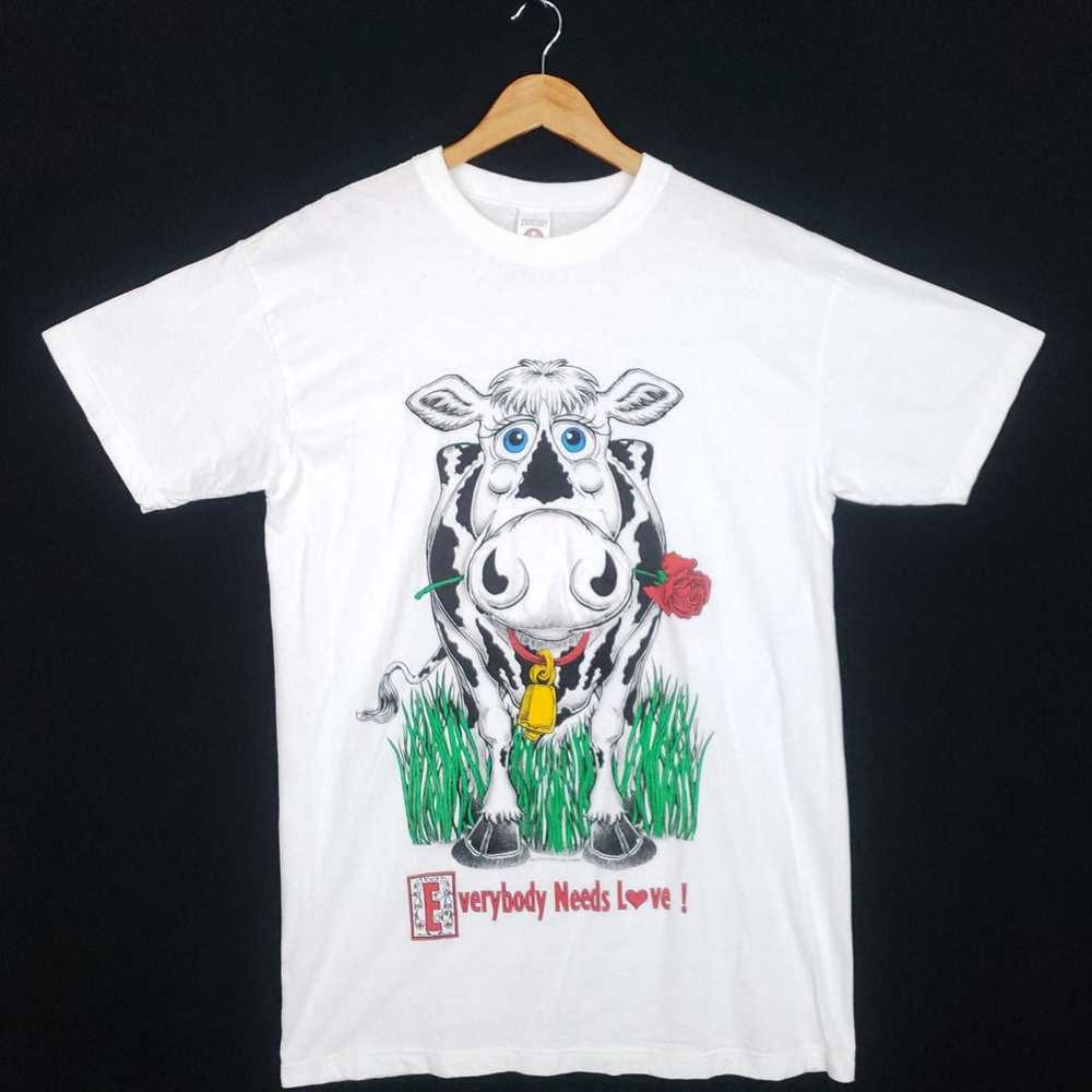 Vintage 90s Everyone Needs Love Moo Cow Valentine… - image 1