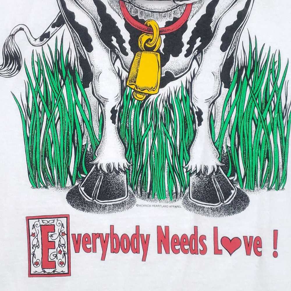 Vintage 90s Everyone Needs Love Moo Cow Valentine… - image 4