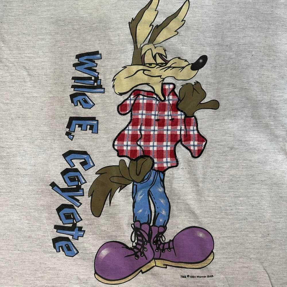 Vintage 1994 Looney Tunes Wile E. Coyote Gray Lar… - image 2