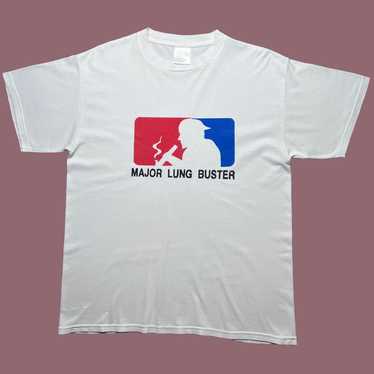 Vintage 1990s MLB Major Lung Buster Weed Parody T-