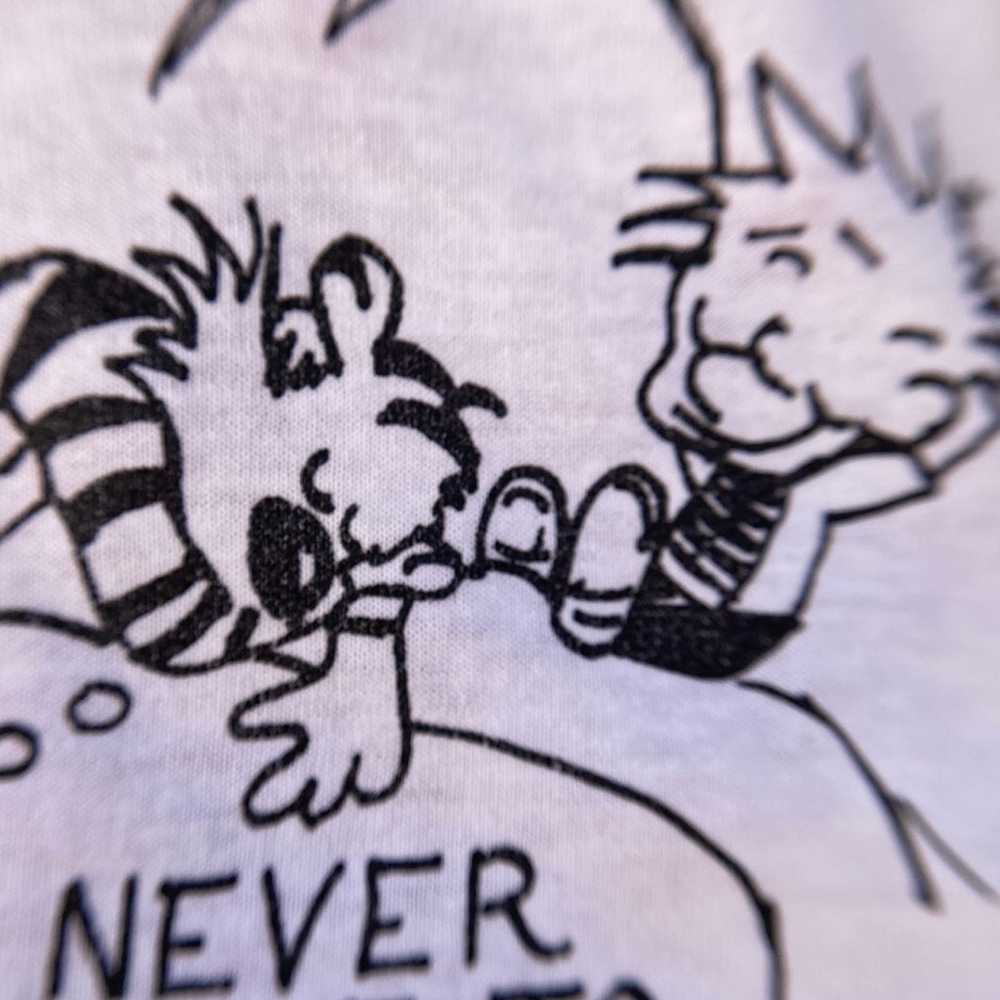 Rare Vintage 90s T Shirt Calvin And Hobbes Size X… - image 4