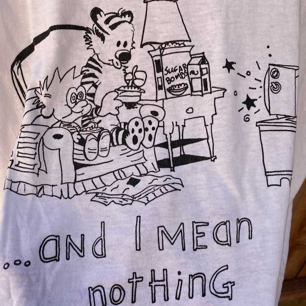 Rare Vintage 90s T Shirt Calvin And Hobbes Size X… - image 8